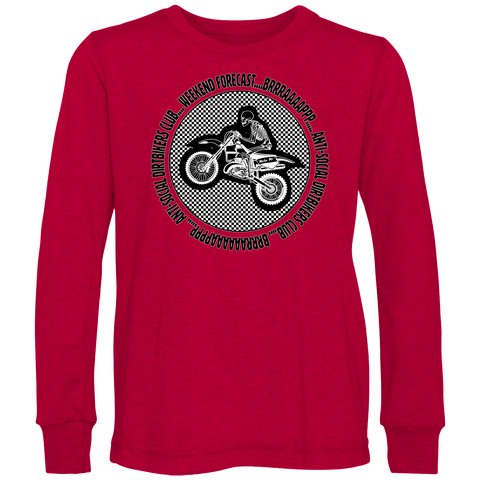 Antisocial Club LS Shirt, Red (Toddler, Youth, Adult)
