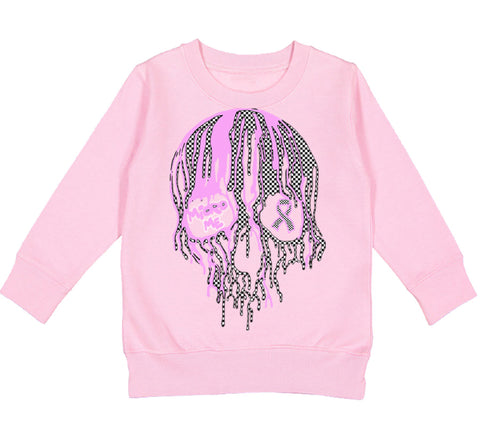 Awareness Drip Skull Sweatshirt, Lt.Pink  (Toddler, Youth, Adult)