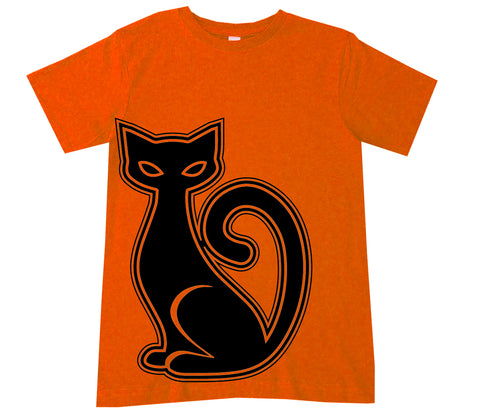Black Cat Tee, Orange (Infant, Toddler, Youth, Adult)