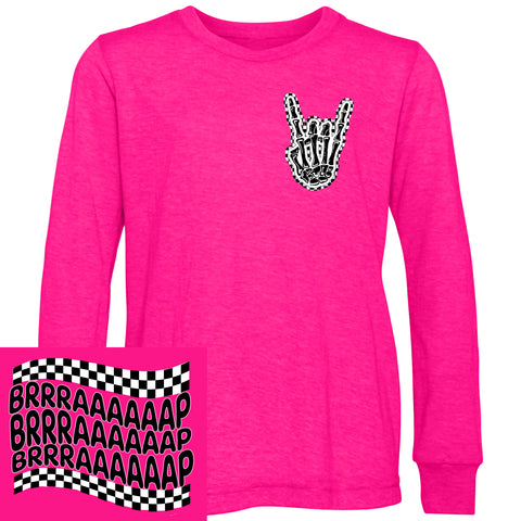 Brraapp Wave Long Sleeve, Hot PInk  (Toddler, Youth, Adult)