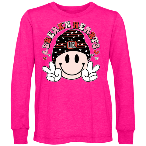 Break'n Hearts LS Shirt, Hot Pink (Infant, Toddler, Youth, Adult)
