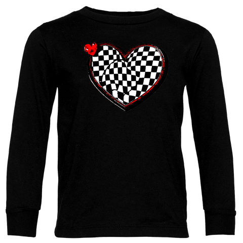Checker Herat LS Shirt, Black (Infant, Toddler, Youth, Adult)