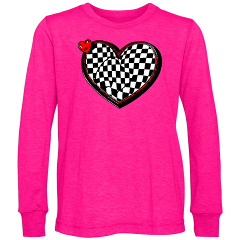 Checker Herat LS Shirt, Hot Pink (Infant, Toddler, Youth, Adult)