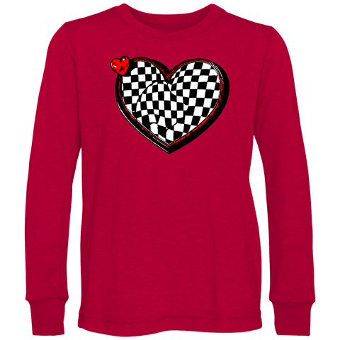 Checker Herat LS Shirt, Red (Infant, Toddler, Youth, Adult)