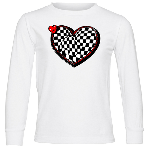Checker Herat LS Shirt, White (Infant, Toddler, Youth, Adult)