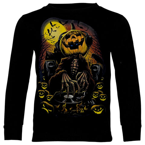 DJ Pumpkins Long Sleeve Shirt, Black (Infant, Toddler, Youth, Adult)