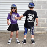 Black w/ Purple Checker Distressed Skater Skirt (Infant, Toddler, Youth)