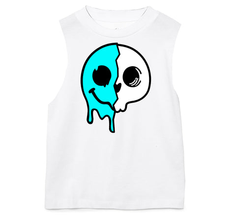 Drip Happy Skull Tank, White  (Infant, Toddler, Youth, Adult)