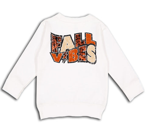 Fall Vibes Crew Sweatshirt, White  (Toddler, Youth, Adult)