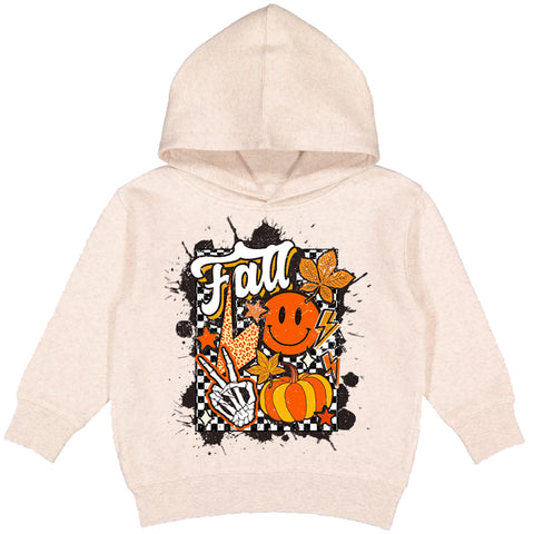 Falloween Checks Hoodie, Natural (Toddler, Youth, Adult)