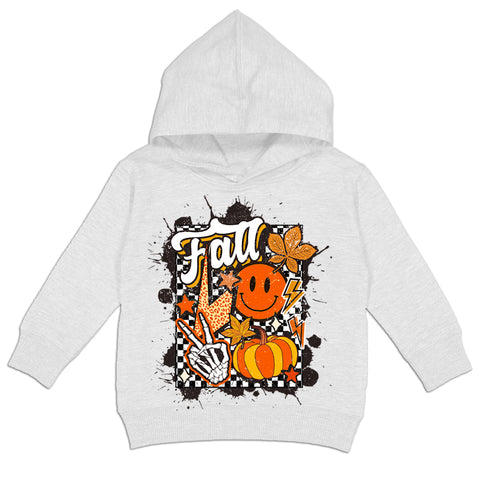 Falloween Checks Hoodie, White (Toddler, Youth, Adult)