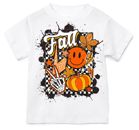 Falloween Checks Tee, White (Infant, Toddler, Youth, Adult)