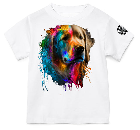 Golden Retriever Drip  Tee or Tank,White  (Infant, Toddler, Youth, Adult)