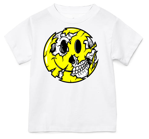 Happy Skull Tee, White  (Infant, Toddler, Youth, Adult)
