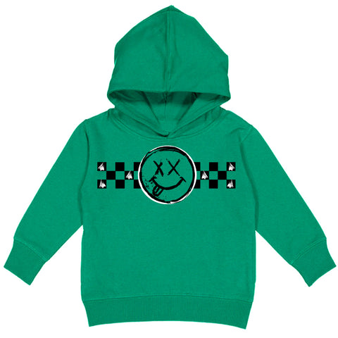 Happy Checks Hoodie, Green  (Toddler, Youth, Adult)