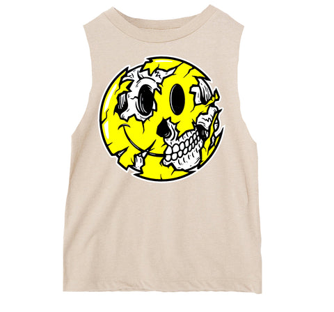 Happy Skull Tank, Natural  (Infant, Toddler, Youth, Adult)