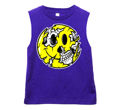 Happy Skull Tank, Purple  (Infant, Toddler, Youth, Adult)
