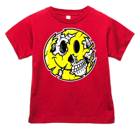Happy Skull Tee, Red  (Infant, Toddler, Youth, Adult)