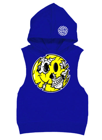 Happy Skull Fleece Muscle Tank, Royal (Toddler, Youth, Adult)