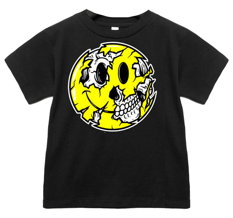 Happy Skull Tee, Black  (Infant, Toddler, Youth, Adult)