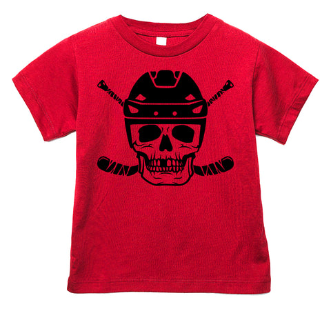 Hockey Skull Tee, Red   (Infant, Toddler, Youth, Adult)