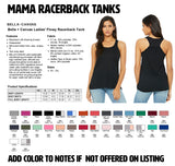 Mama CHECKS Raceback Tank, (Multiple Colors)
