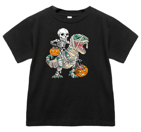 Mummy Dino Tee or LS Shirt, Black (Infant, Toddler, Youth, Adult)