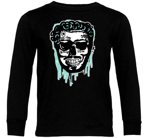 P Skull Long Sleeve Shirt, Black (Infant, toddler, youth, adult)