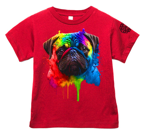 Pug Drip Tee or Tank, Red (Infant, Toddler, Youth, Adult
