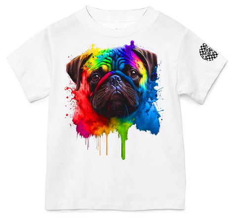 Pug Drip Tee or Tank, White (Infant, Toddler, Youth, Adult