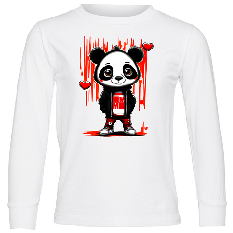 Panda Lovet LS Shirt, White (Infant, Toddler, Youth, Adult)