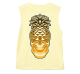 Gold Pineapple Skull Tank,  Butter  (Infant, Toddler, Youth, Adult)
