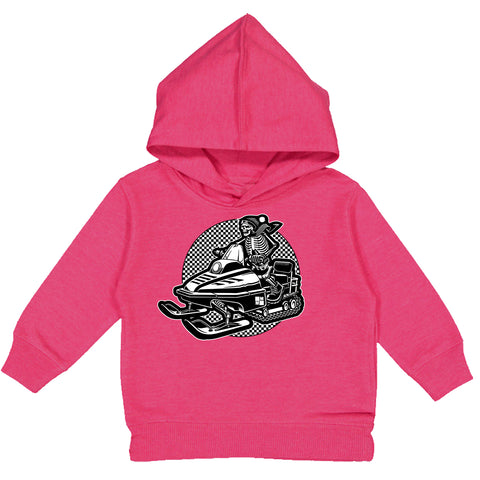 Snowmobiler Hoodie, Hot Pink (Toddler, Youth, Adult)