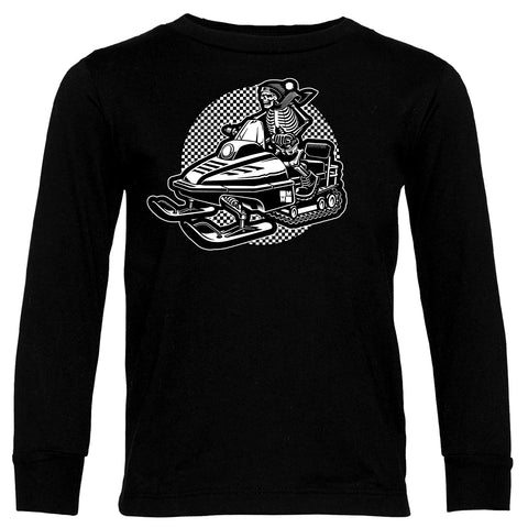 Snowmobiler Long Sleeve, Black (Toddler, Youth, Adult)
