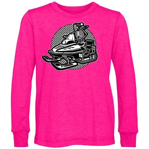 Snowmobiler Long Sleeve, Hot Pink  (Toddler, Youth, Adult)