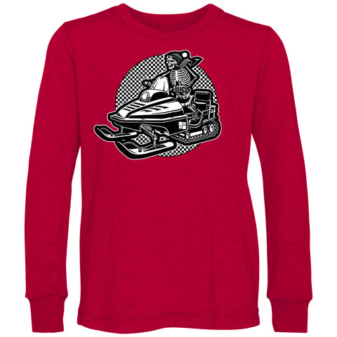 Snowmobiler Long Sleeve, Red  (Toddler, Youth, Adult)