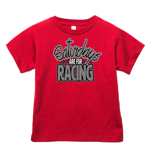 Saturdays are for Racing Tee, Red (Infant, Toddler, Youth, Adult)