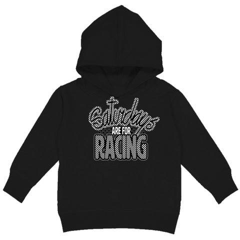 Saturdays are for Racing Hoodie, Black (Toddler, Youth, Adult)