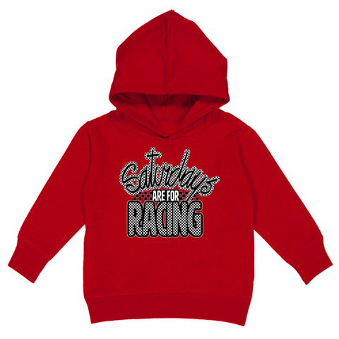Saturdays are for Racing Hoodie, Red (Toddler, Youth, Adult)
