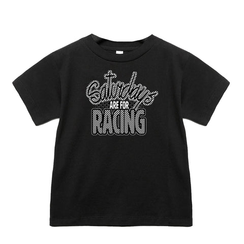 Saturdays are for Racing Tee, Black (Infant, Toddler, Youth, Adult)
