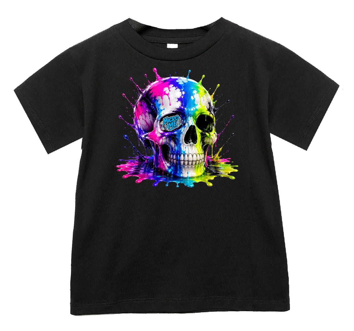 Neon Skull Tee, Black (Baby, Kids, Adult) – Micro Me Shop