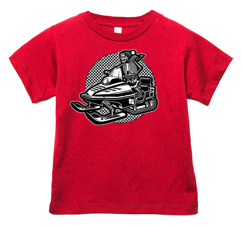 Snowmobiling Skelly Tee, Red (Infant, Toddler, Youth, Adult)