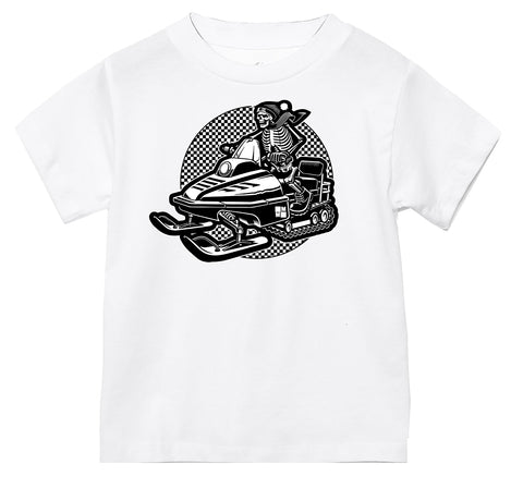 Snowmobiling Skelly Tee, White (Infant, Toddler, Youth, Adult)