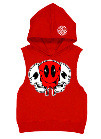 Split Drip  Fleece Muscle Tank, Red (Toddler, Youth, Adult)