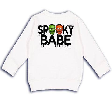 Spooky BABE Crew Sweatshirt, White (Toddler, Youth, Adult)
