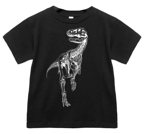 T-Rex Bones Tee or LS Shirt, Black (Infant, Toddler, Youth, Adult)