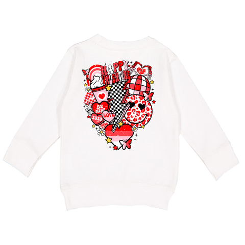 Vday Collage Crew Sweatshirt, White (Toddler, Youth, Adult)