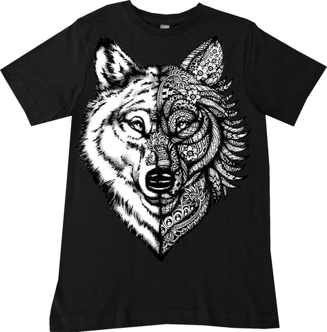 BW Wolf Tee, Black (Infant, Toddler, Youth, Adult)