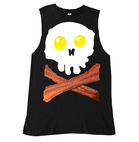 Bacon Skull Muscle Tank , Black  (Infant, Toddler, Youth, Adult)