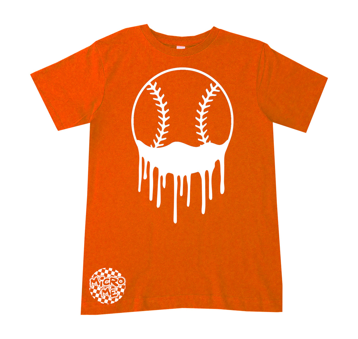 Baseball Drip Tee, Orange (Infant, Toddler, Youth, Adult) – Micro